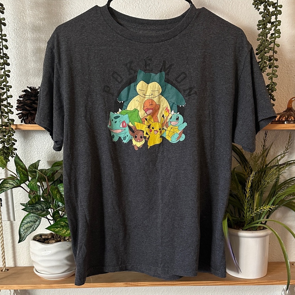 Pokemon Charcoal Gray Kids Short Sleeve Tee